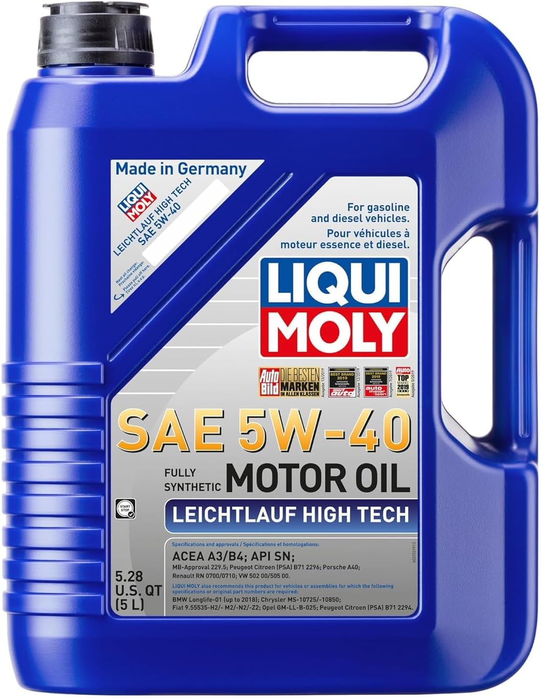 زيت محرك Liqui Moly Leichtlauf High Tech SAE 5W-40 | 5 لتر | تقنية التوليف
