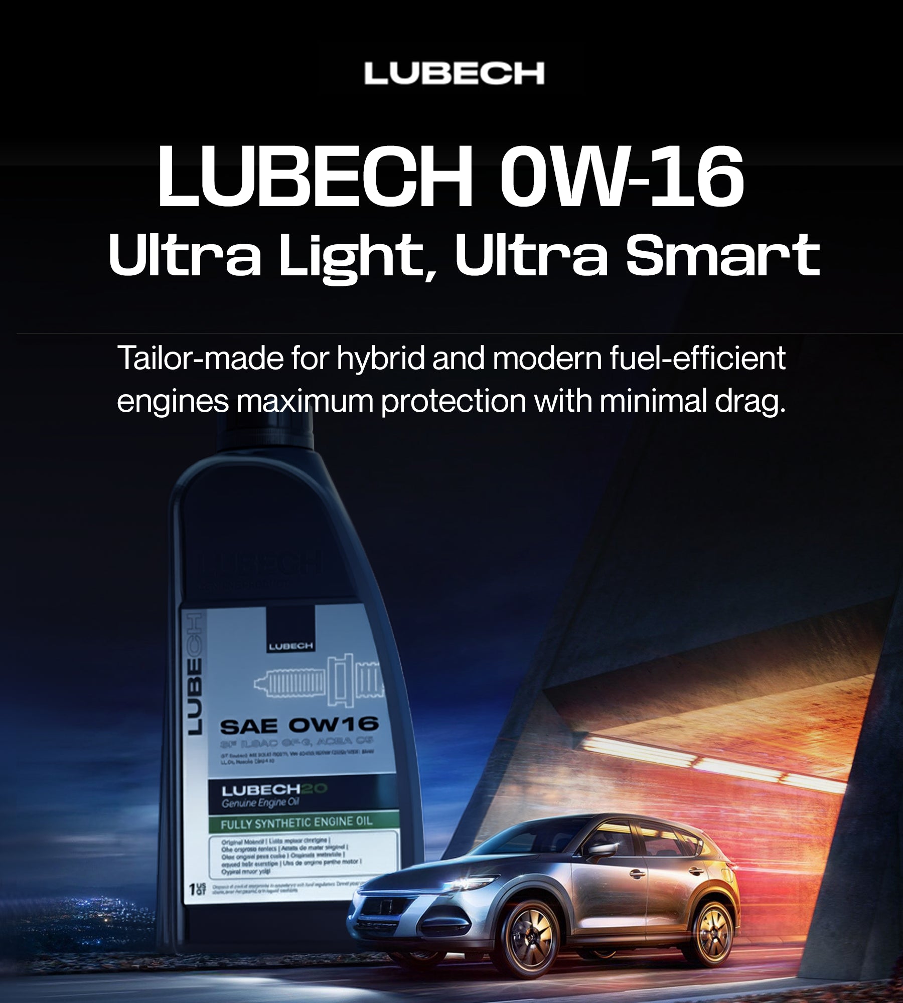 LUBECH 0W-16 FULL SYNTHETIC HYBRID CAR Mobile Banner