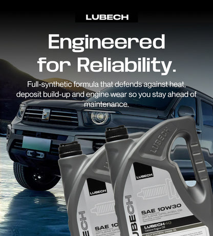 LUBECH Full Synthetic Motor Oil 10W-30, 5 Quart