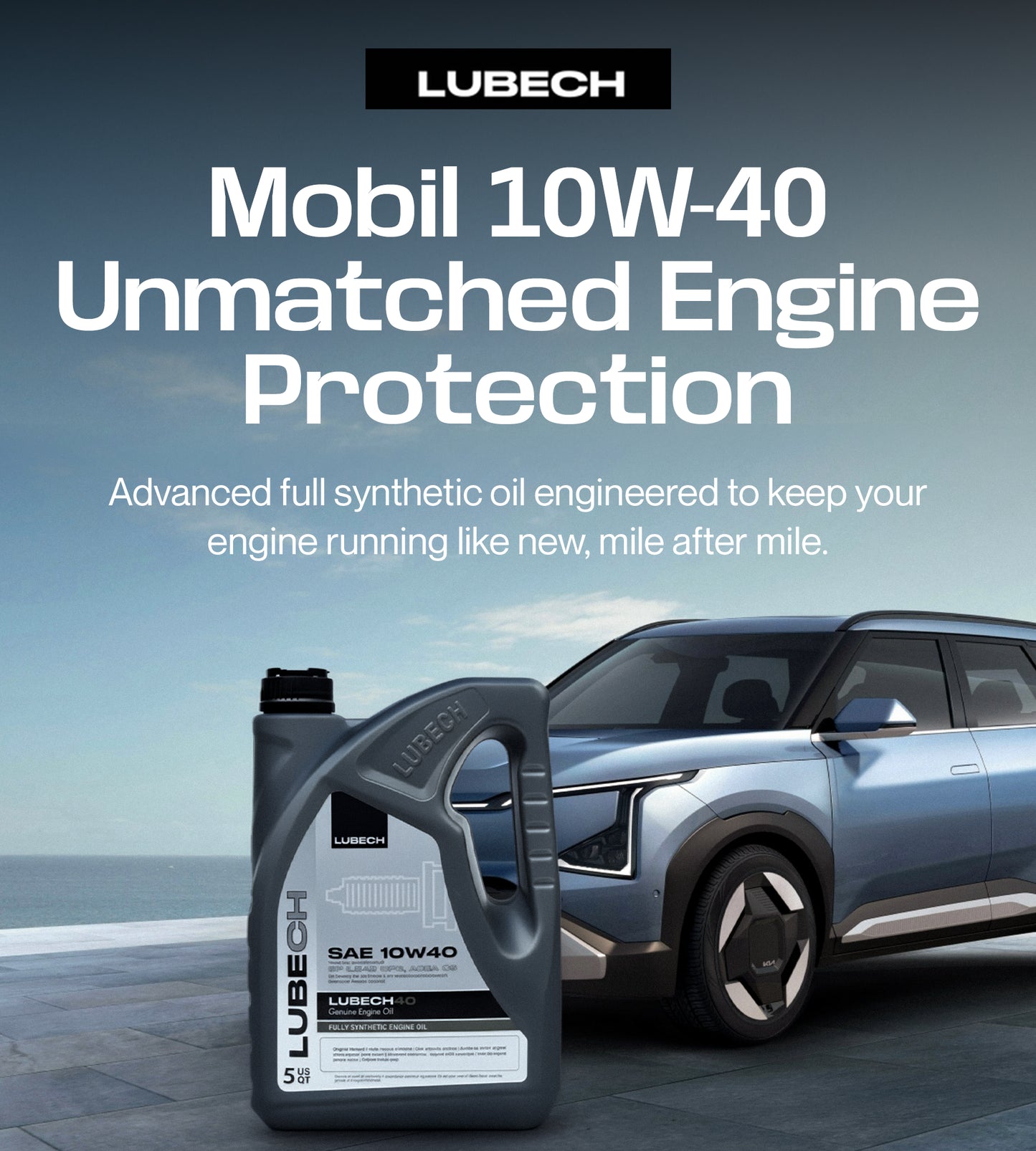 LUBECH Full Synthetic Motor Oil 10W-40, 5 Quart