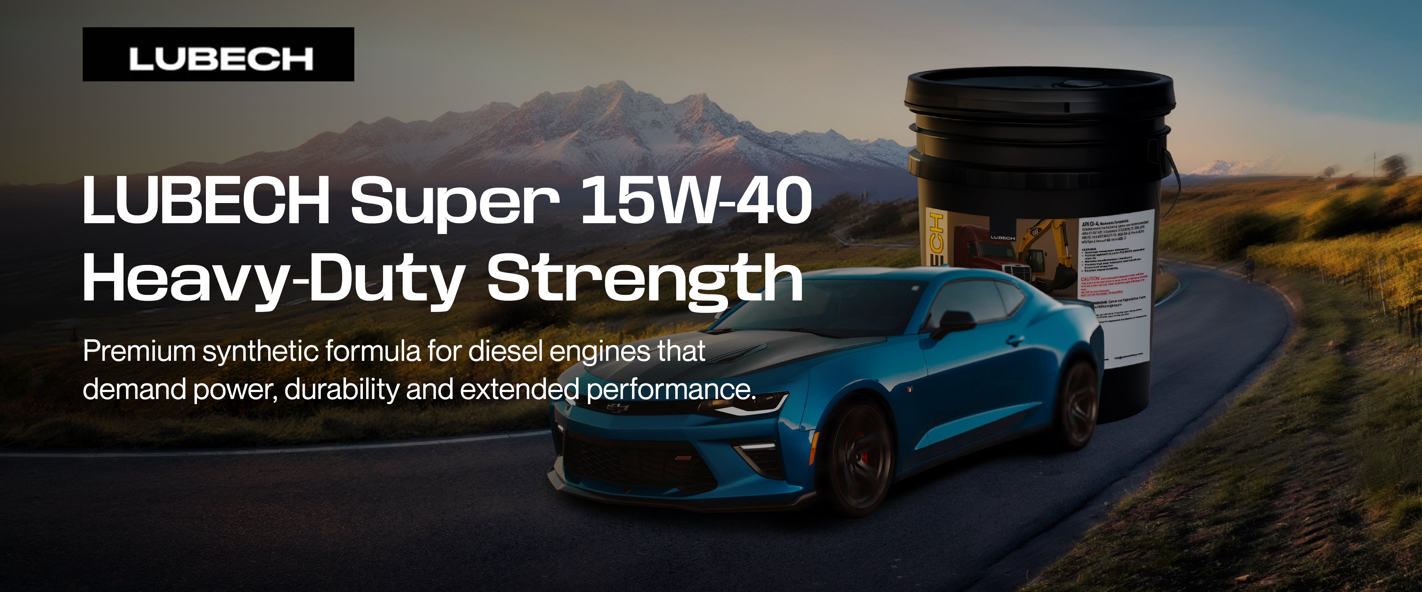LUBECH Super 15W-40 Synthetic Heavy Duty Diesel Engine Oil, 5 Gallon Desktop Banner